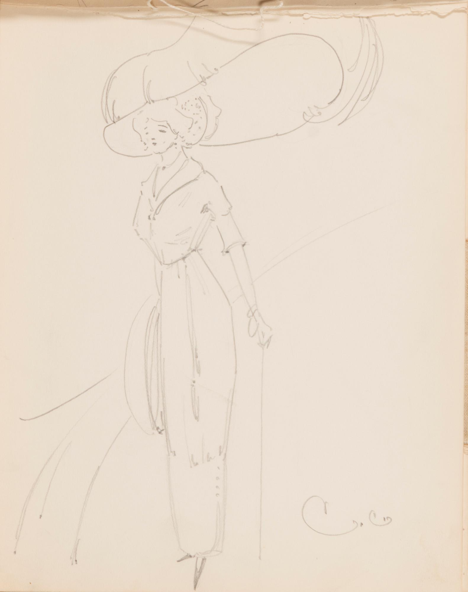 CARL JENSEN-CARLÉN, a scetch book with drawings, mixed media, 27 pages, partially signed C.C.