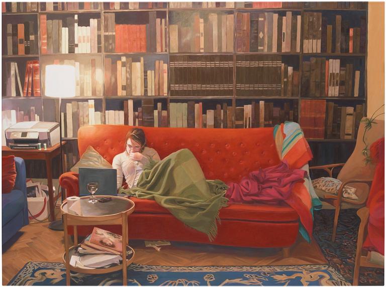 Karin Broos, 'Den röda soffan 2' ('The red sofa').