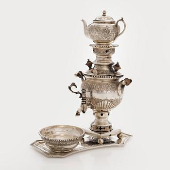 Samovar, miniatyr, silver, Persien 1900-talets första hälft/ mitt, finska importstämplar, Helsingfors 1953.