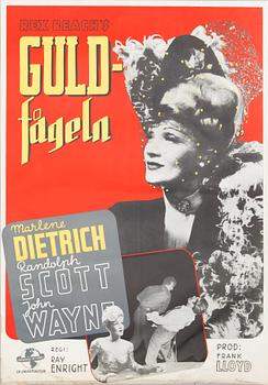 FILMAFFISCH, litografiskt tryck, "Guldfågeln", 1942.