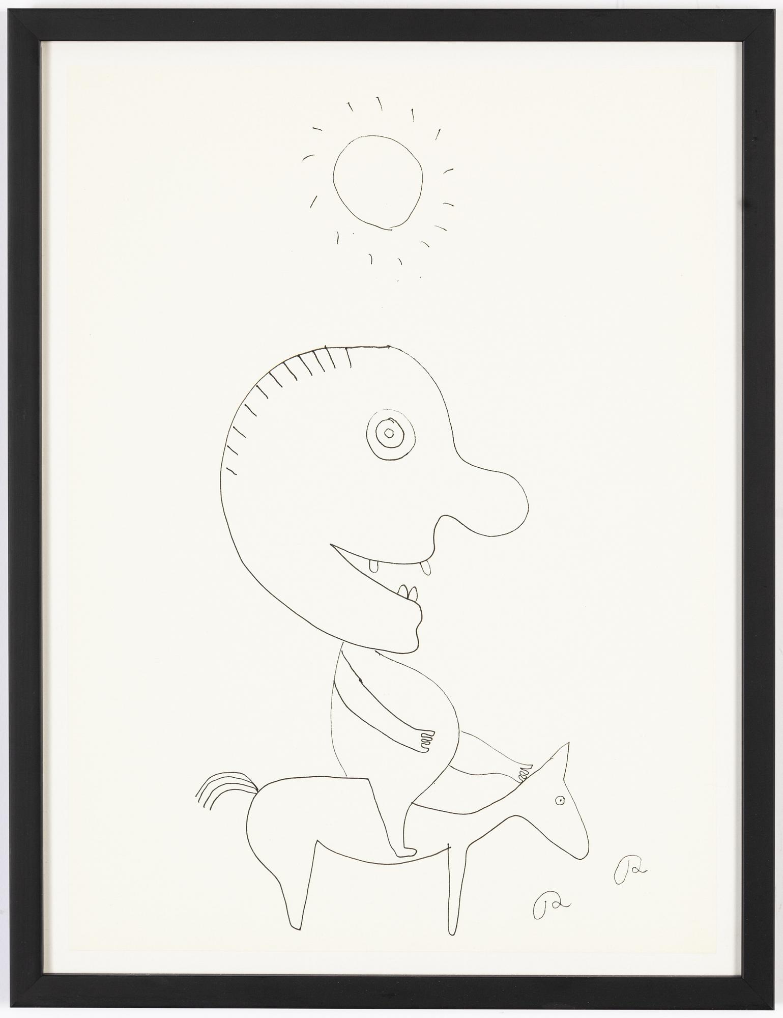 Roger Risberg, indian ink drawing, signed. Executed in 2008.
