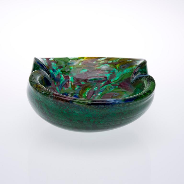 SKÅL, glas, AVeM Zanfirico millefiori 'tutti-frutti' 1950-60-tal.