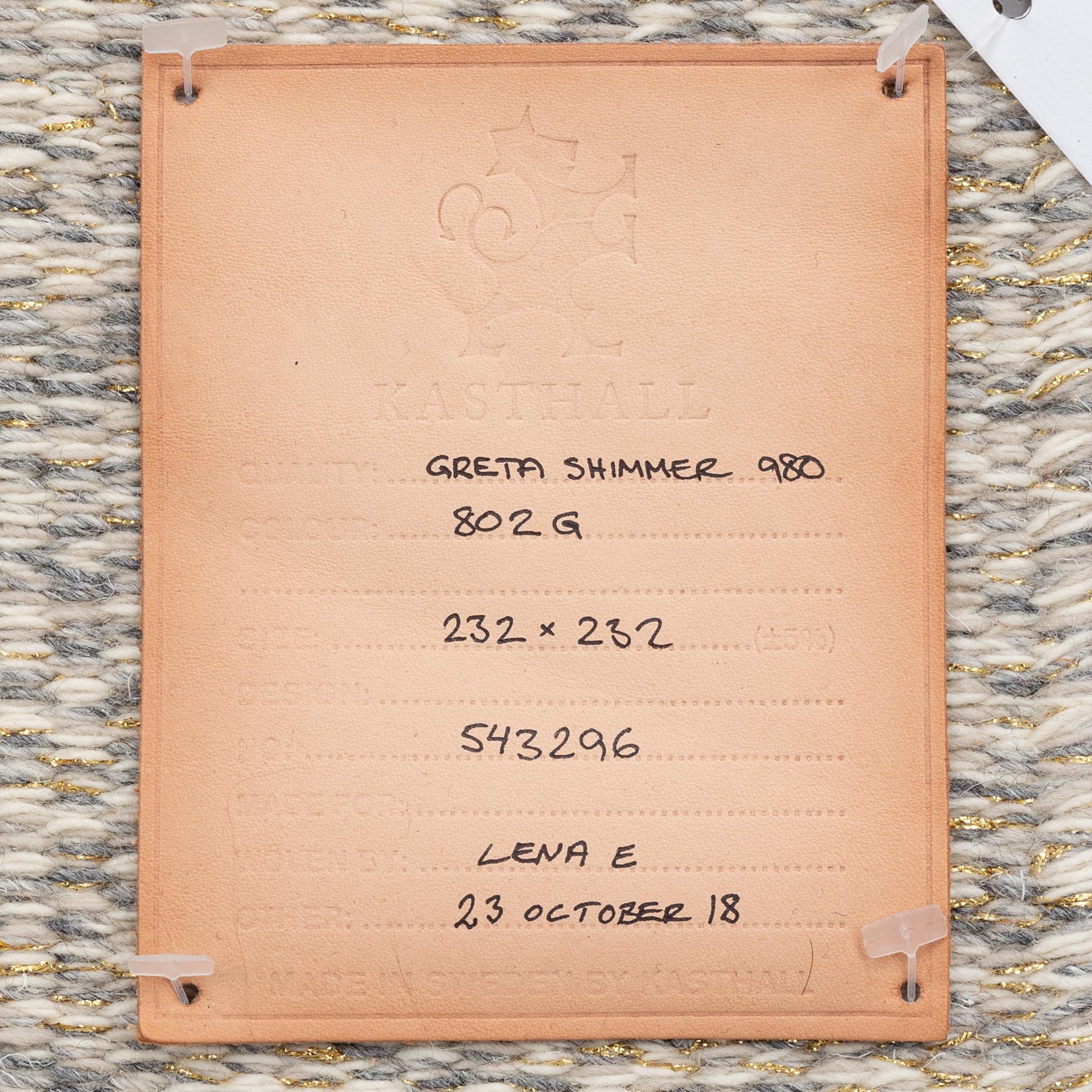 Matta, slätväv, "Greta Shimmer" Kasthall, ca. 233 x 225 cm.