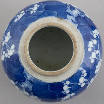 A pair of blue and white pots with covers, China, late Qing dynasty.