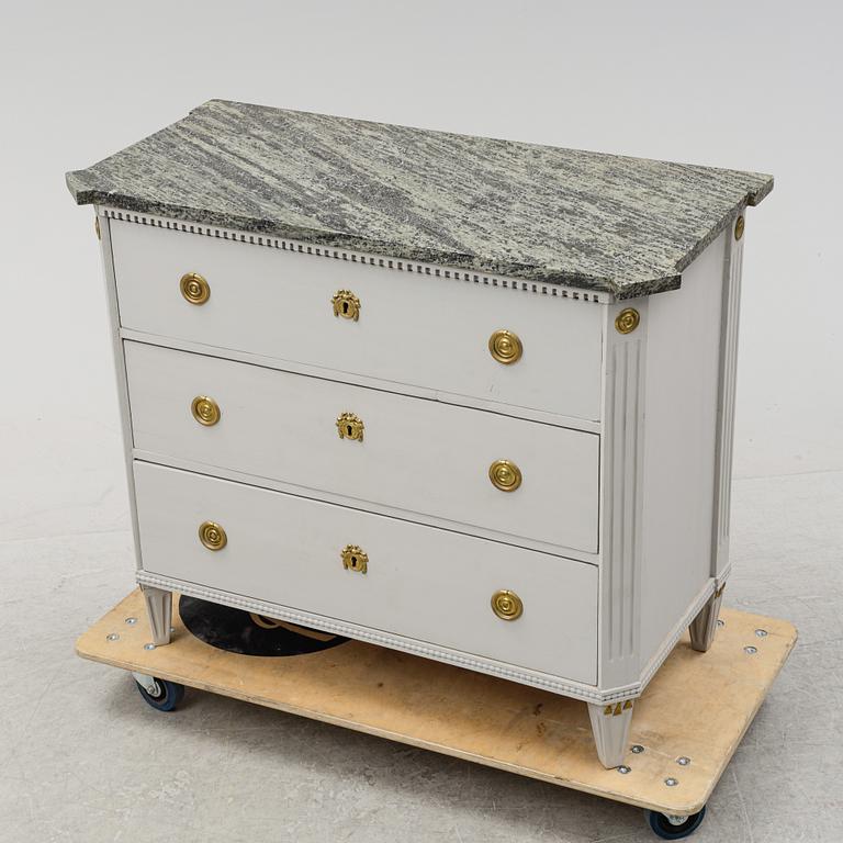 A gustavian style chest of drawers, late 19th Century.