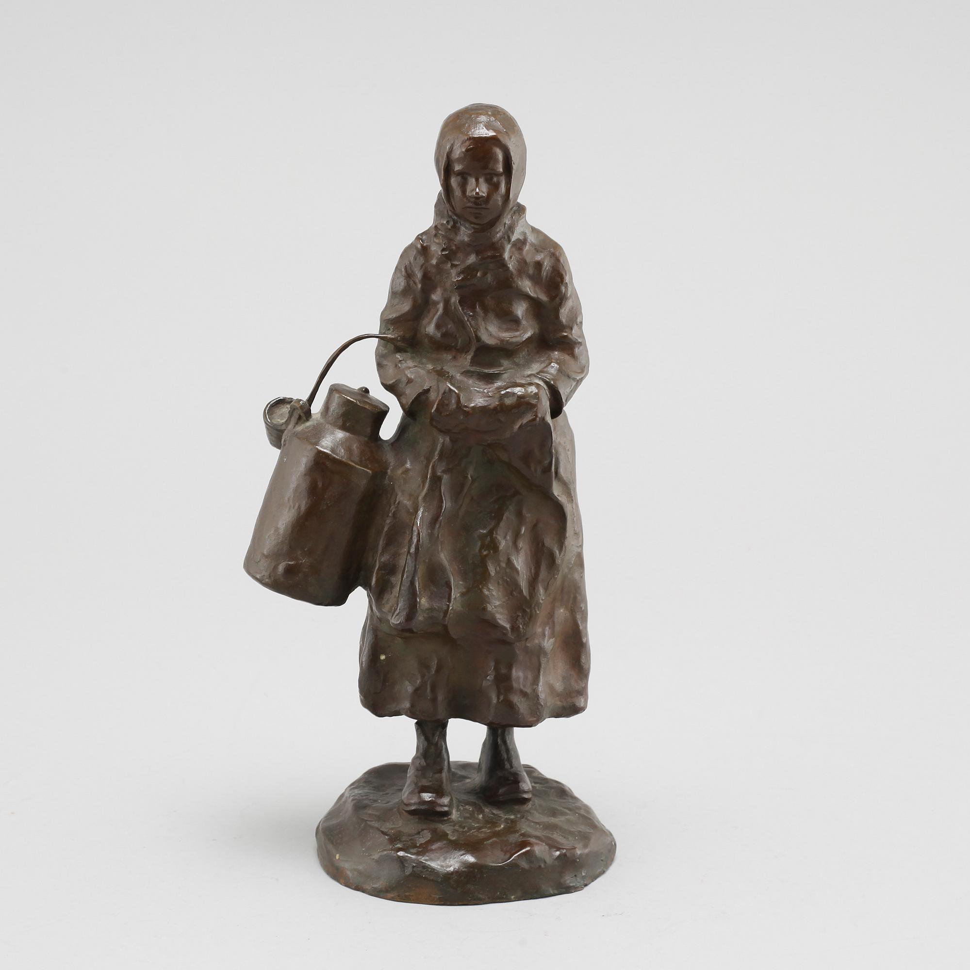 a bronze sculpture, signed and dated 1906.