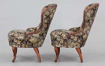 EMMAFÅTÖLJER, ett par, nyrokokostil, 1900-tal.