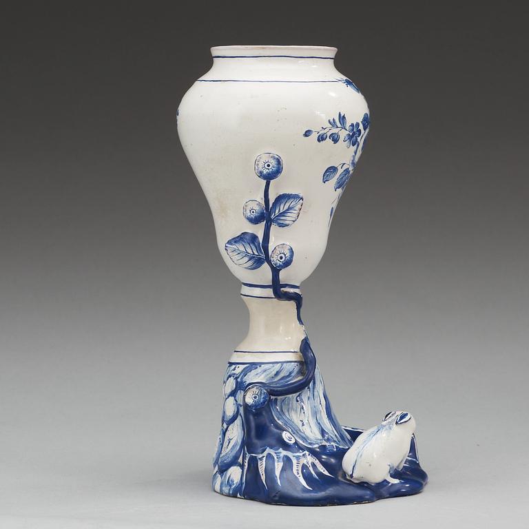 A Swedish Marieberg faience vase, 18th Century.