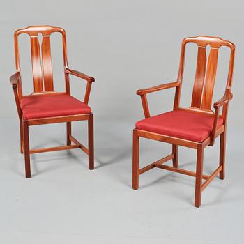 KARMSTOLAR, ett par, "Ambassadör", Carl Malmsten, Rydéns Interiör, tillverkade 1985.