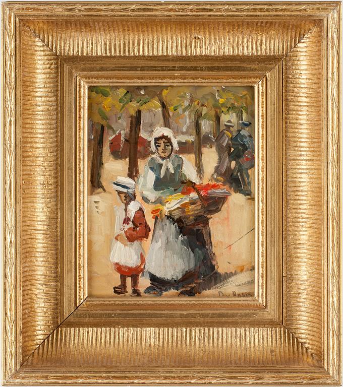 OKÄND KONSTNÄR, ett par, olja på pannå, 1900-talets början.