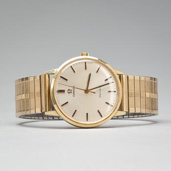 ARMBANDSUR, herr. Omega Genève. 14K guld.