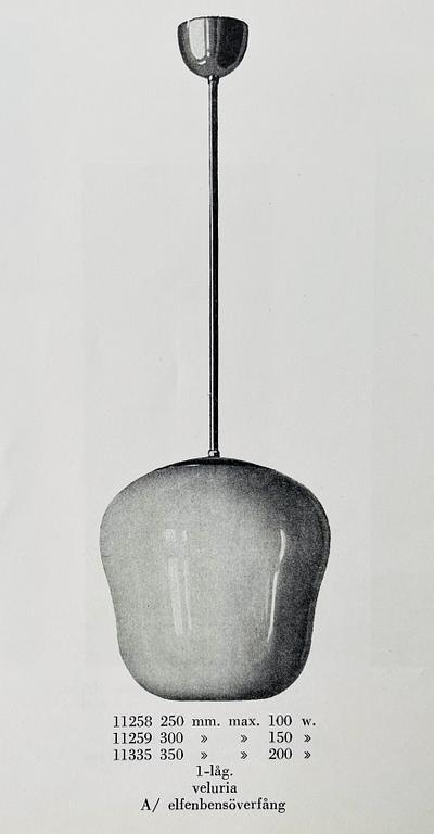 Harald Notini, a pair of ceiling lamps, model '11335/A', Arvid Böhlmarks Lampfabrik, Sweden, 1940s.