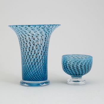 Two Bertil Vallien glass vases, Boda, Sweden 1970's.