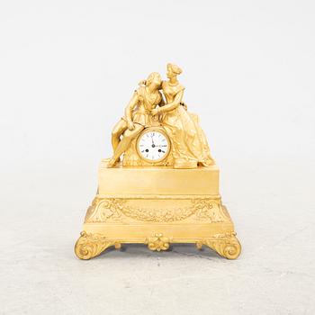 A late Empire table clock mid 1800s/later part.