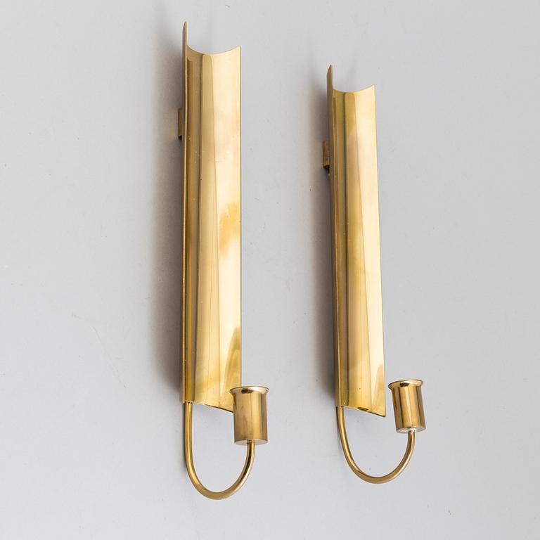 PIERRE FORSSELL, vägglampetter, ett par, mässing, "Reflex", Skultuna.