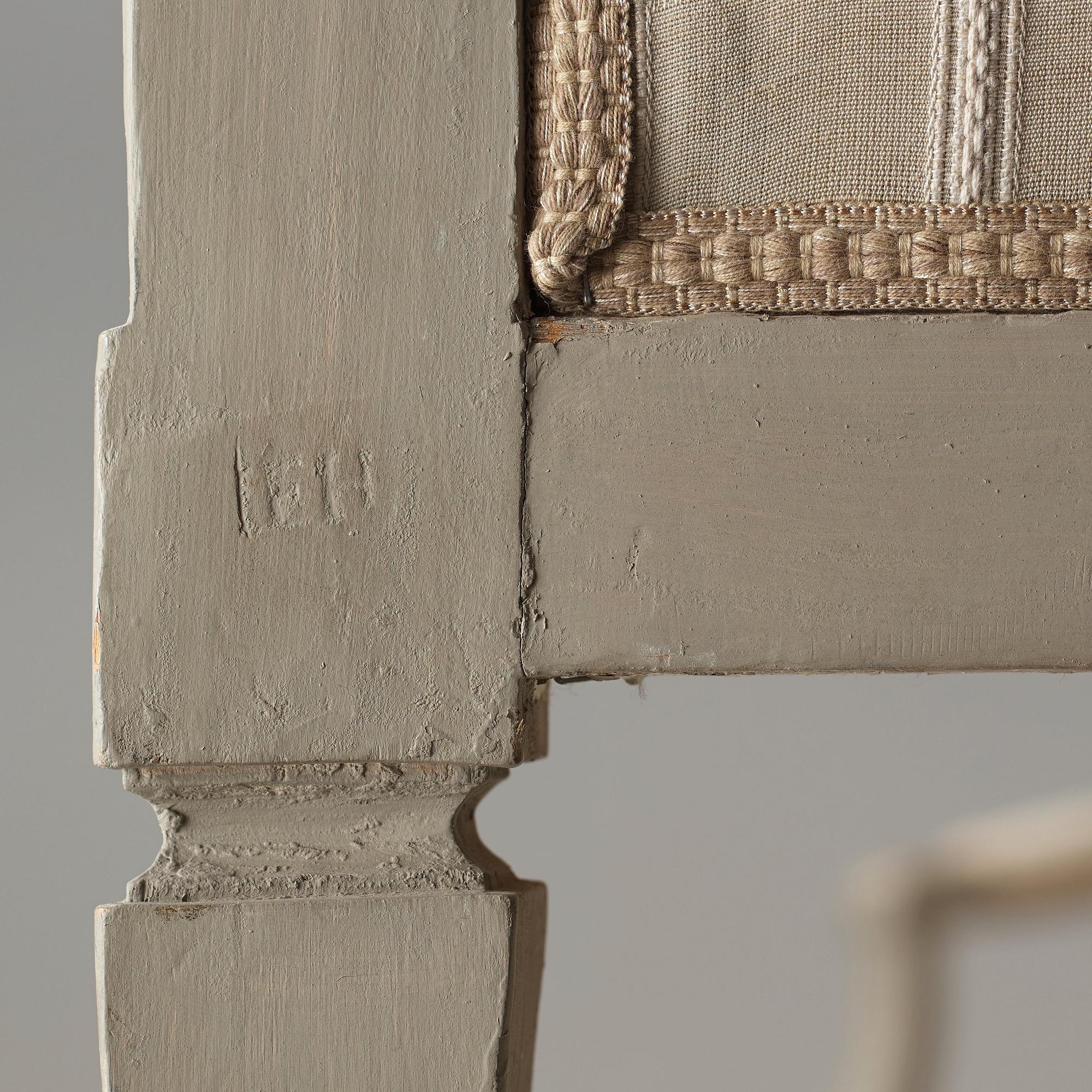 A pair of Gustavian late 18th century armchairs by Johan Erik Höglander (master in Stockholm 1777).