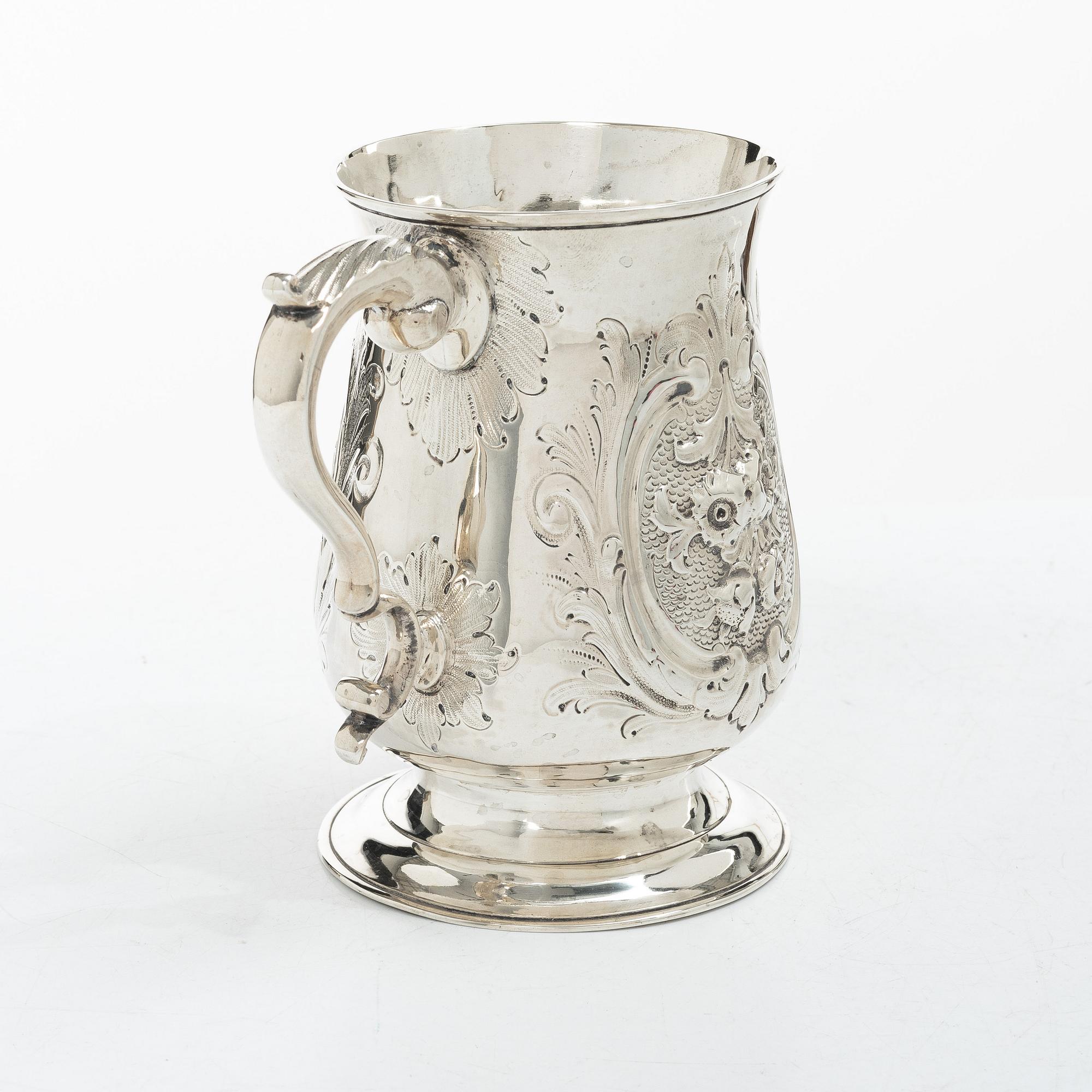 A British silver tankard, mark of John King, London 1778-79.