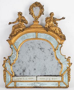 A late Baroque mirror overpiece from the workshop of Burchardt Precht (Master 1674-1738), early 18th century.
