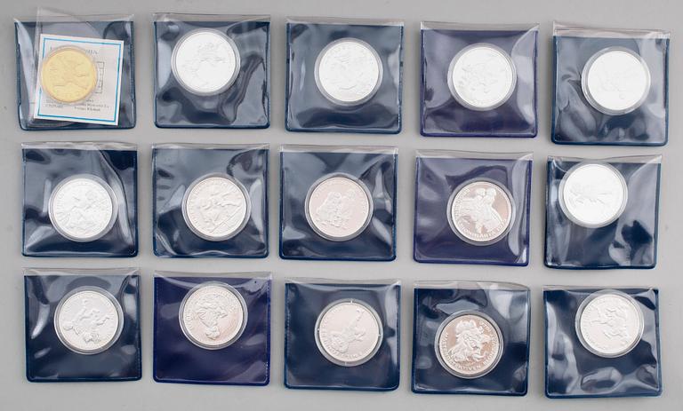 MEDALJER, 14 st, silver, Astrid Lindgren,1900-tal. Vikt ca 378 g.