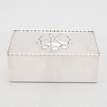 Georg Jensen, an 830/1000 silver box, Copenhagen 1915-1919, design nr 39, Swedish import marks.