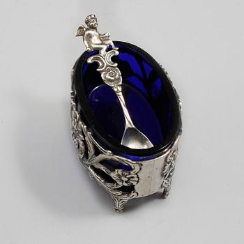PARTI SILVER, 5 delar, Sverige, 1900-talets andra hälft, vikt exklusive glas 136 gram.