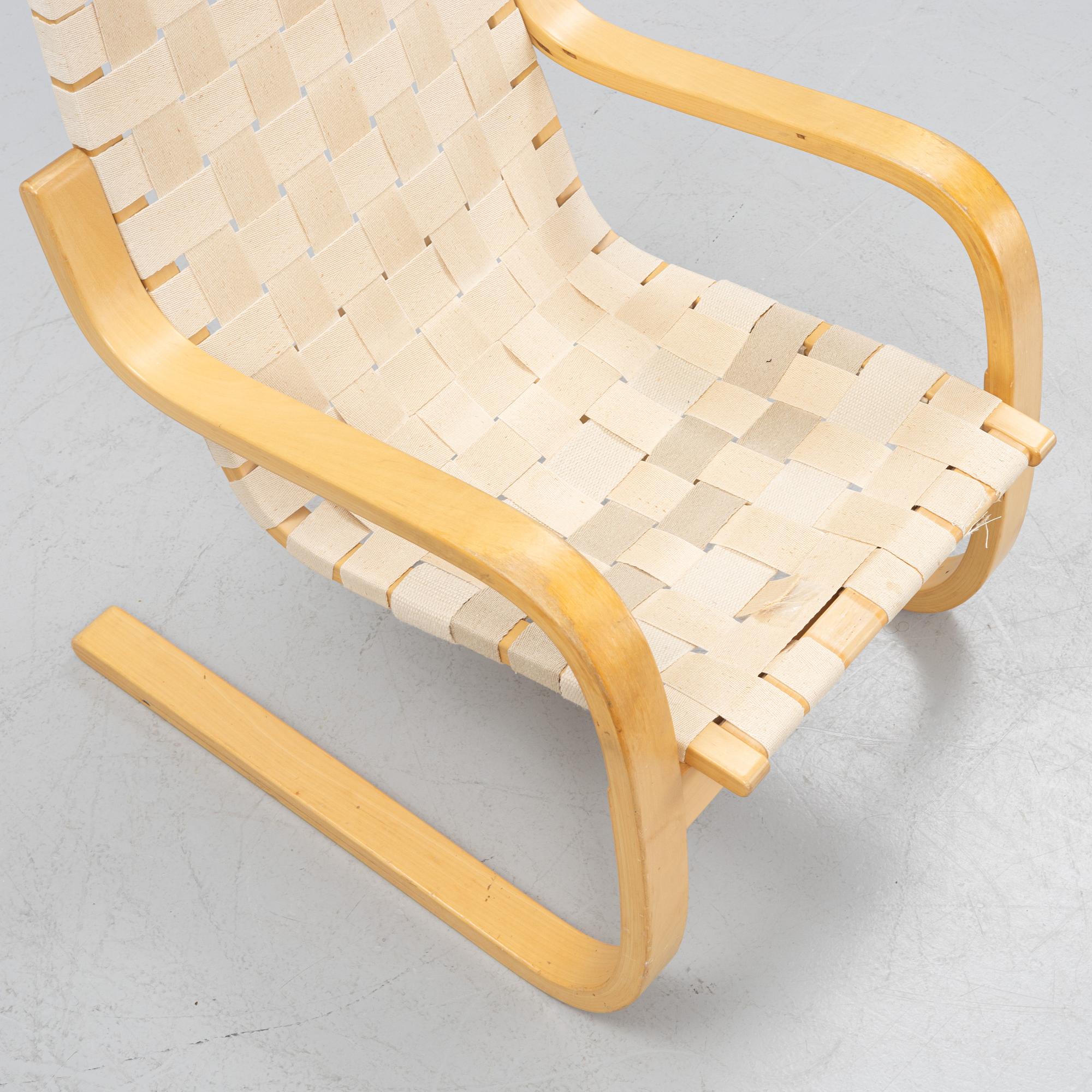 Alvar Aalto, a model 406 armchair, Artek, Finland.