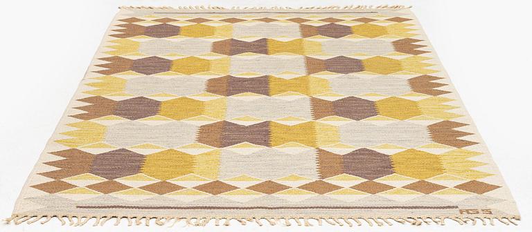 Anna-Greta Sjöqvist, matta, gobelängteknik, 252 x 166 cm, signerad AGS.