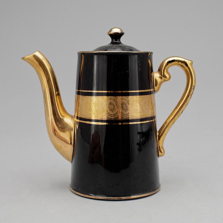 KAFFESERVIS, 7 delar, keramik, Gibson & Sons, "Sevres Davenport", 1800/1900-tal.