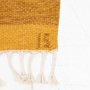 Ingegerd Silow, Rug, “Siljan gul”, flat weave, approximately 280 x 190 cm, signed IS.