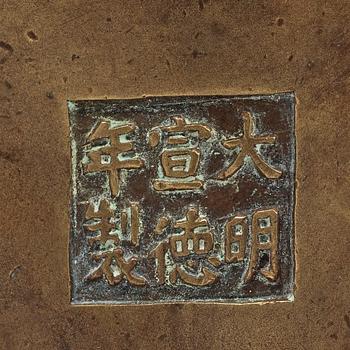 A bronze tripod censer, Qing dynasty, 19th Century.