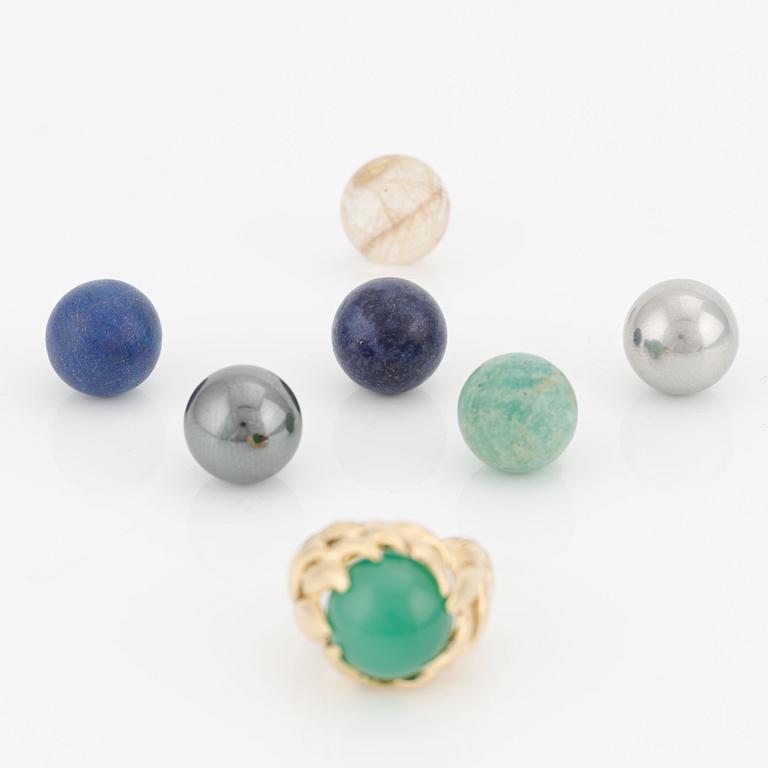 Gilbert Albert, ring 18K guld med utbytbara stenar.