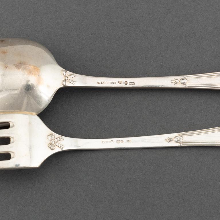 A Swedish silver cutlery service, model 'Rosen', incl CG Hallberg, K Anderson, Stockholm. (272 pieces).