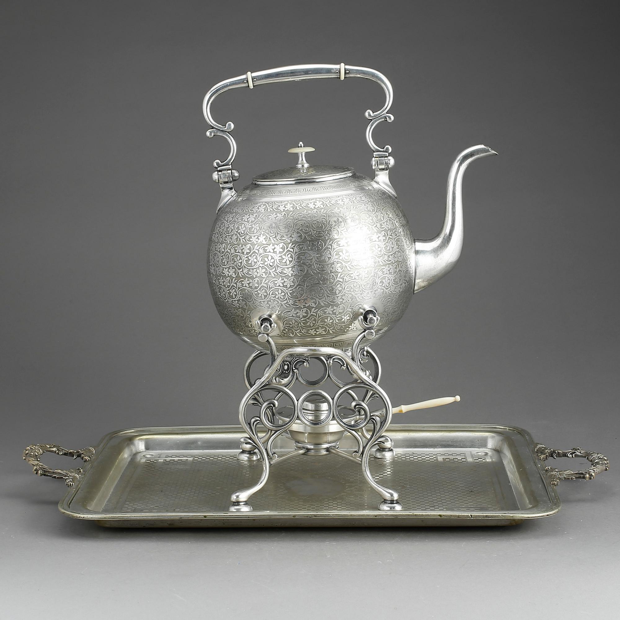 TEKÖK/SAMOVAR, nysilver, bröderna Buch & Werner, Warszawa under Ryssland, sent 1800-tal.