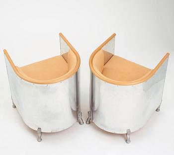 Mats Theselius, a pair of "Aluminium" easy chairs, Källemo, Sweden post 1990.