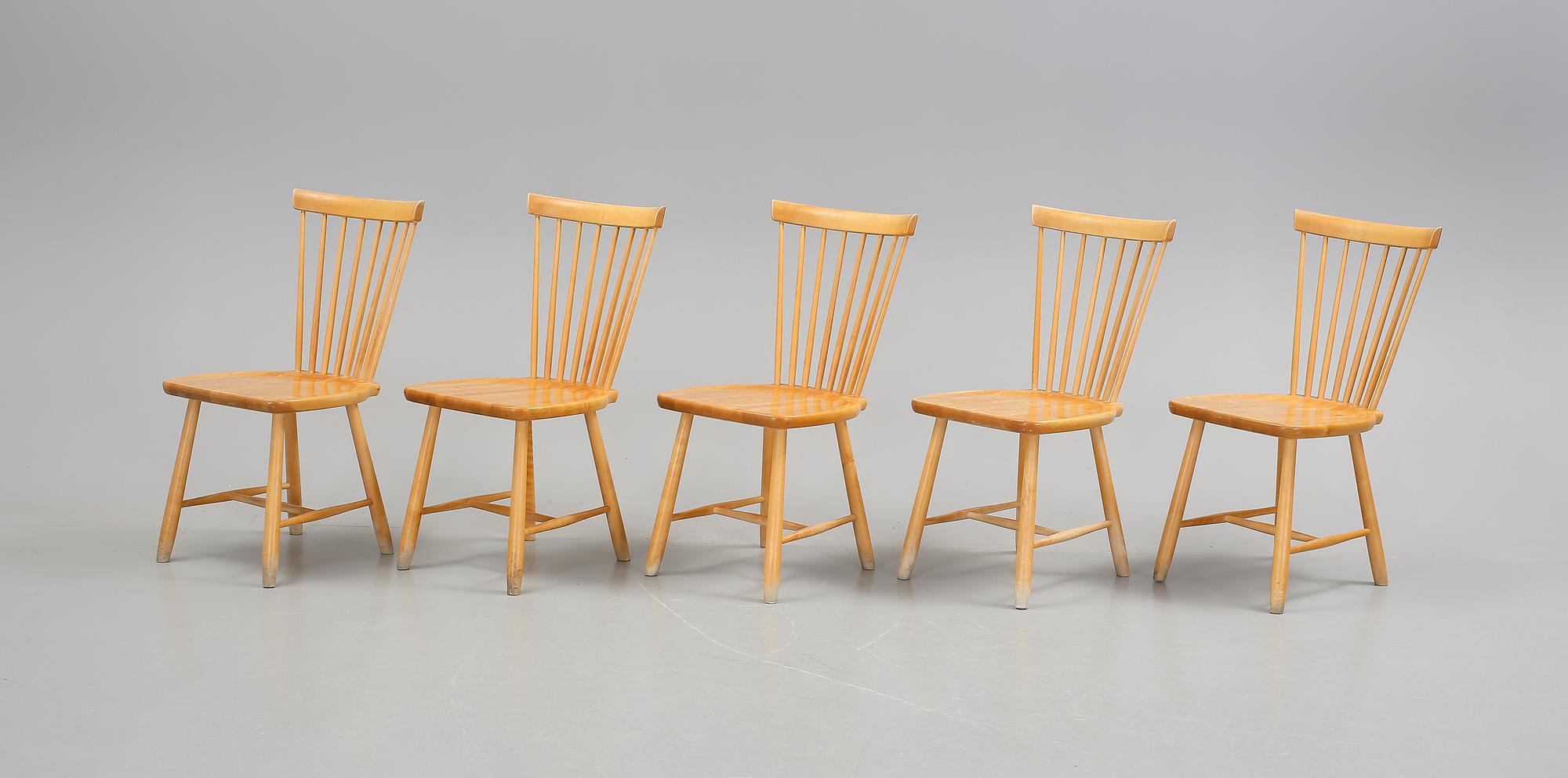 STOLAR, 5 st. "Lilla Åland", Carl Malmsten, Stolab 1992.