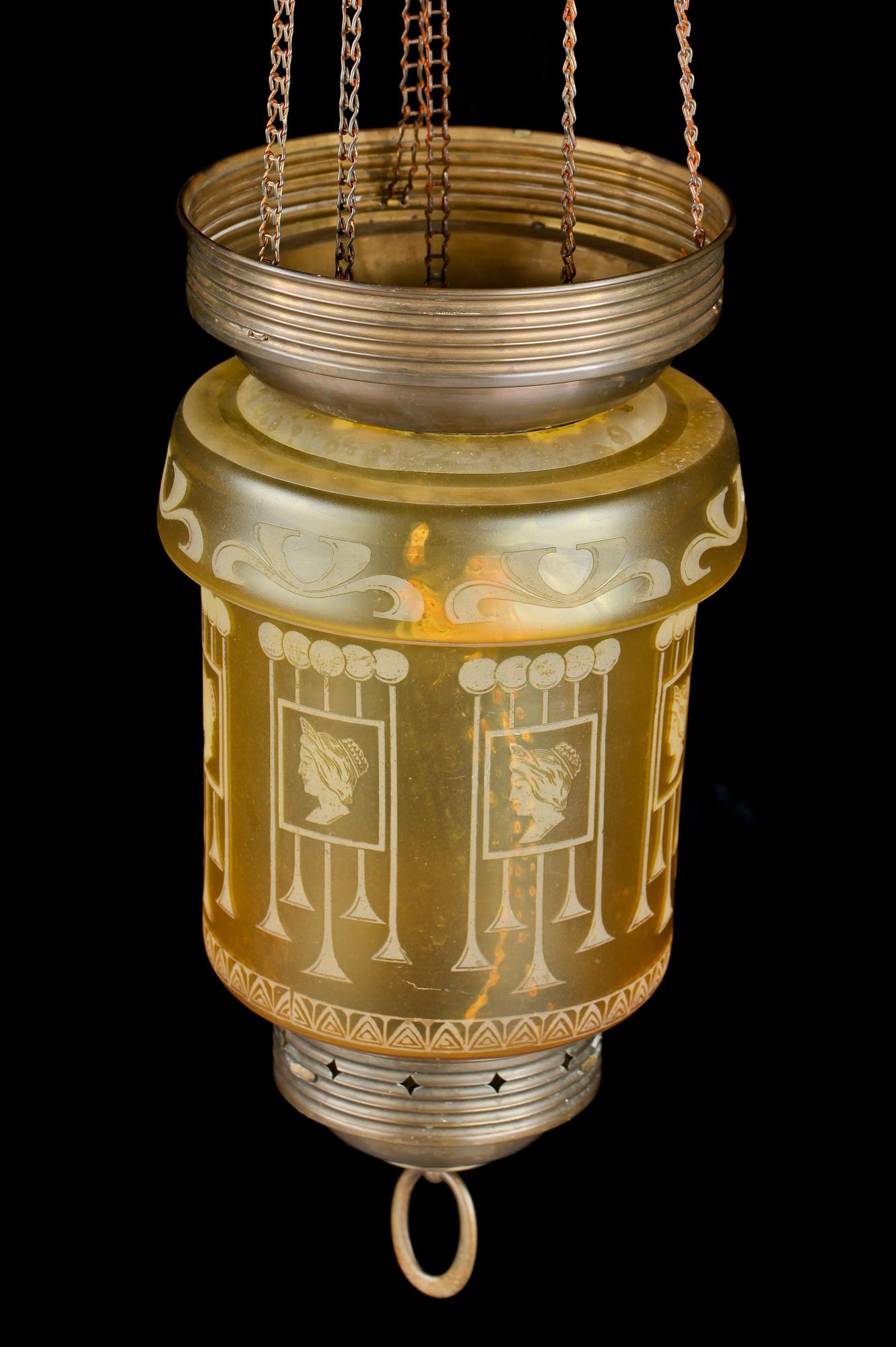 MÅNSKENSAMPEL, jugend, 1900-talets början. Höjd ca 85 cm.