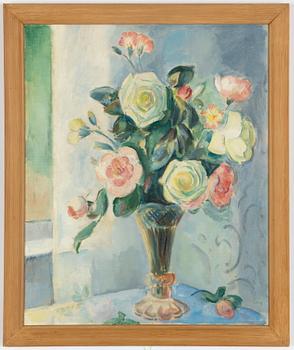 Arthur Percy, Still Life with Pink and White Flowers in a Vase.