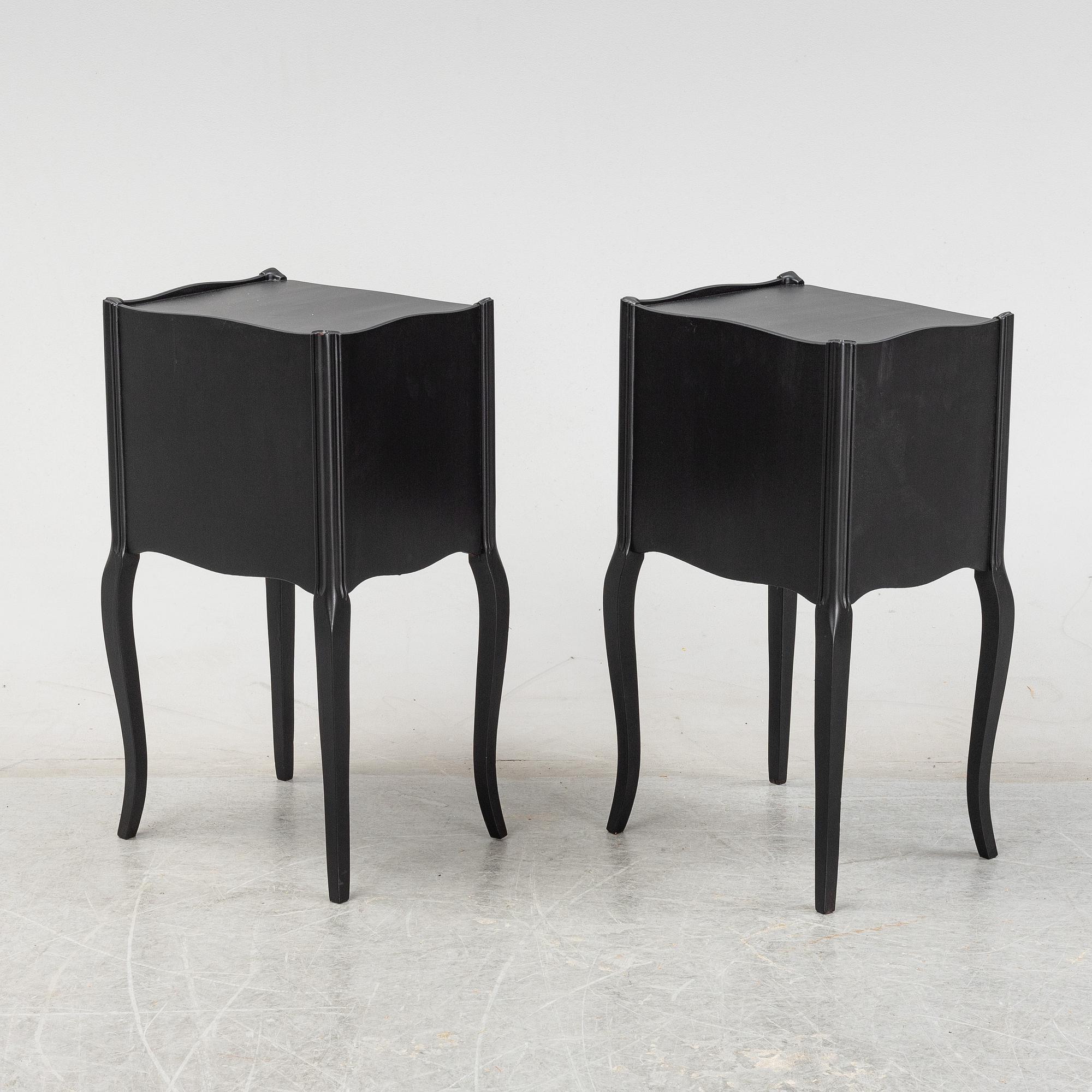 A pair of painted bedside tables, Rydén Möbler Ab, Nybro, late 20th Century.