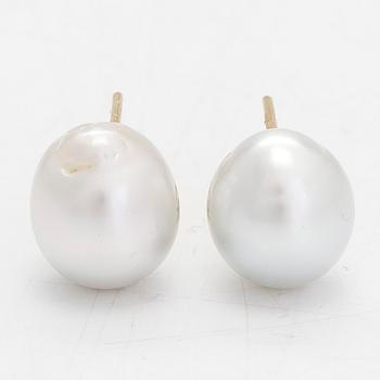 Örhängen, 14K guld med odlade barocka pärlor.