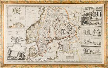 A MAP, HERMAN MOLL, "New map of Denmark and Sweden According to the Newest and most Exact Observations".