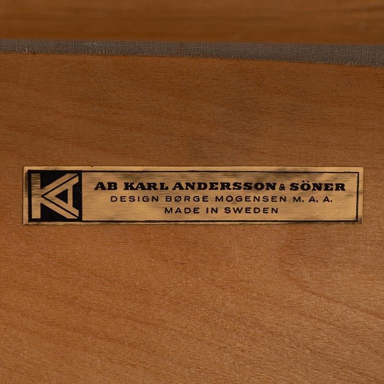 Børge Mogensen, an armchair and chair, Carl Andersson & Söner, second half of the 20th century.