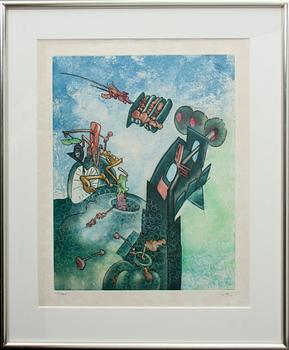 ROBERTO MATTA, färgetsning, sign och numr 10/100.