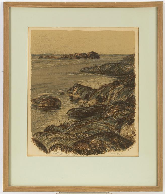 Roland Svensson, färglitografi, signerad provtryck.