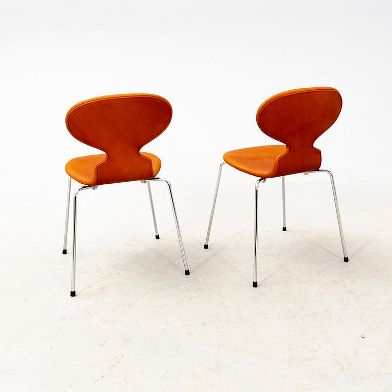A set of six Arne Jacobsen "Myran" leather chairs for Fritz Hansen Denmark, later part of the 20th century,