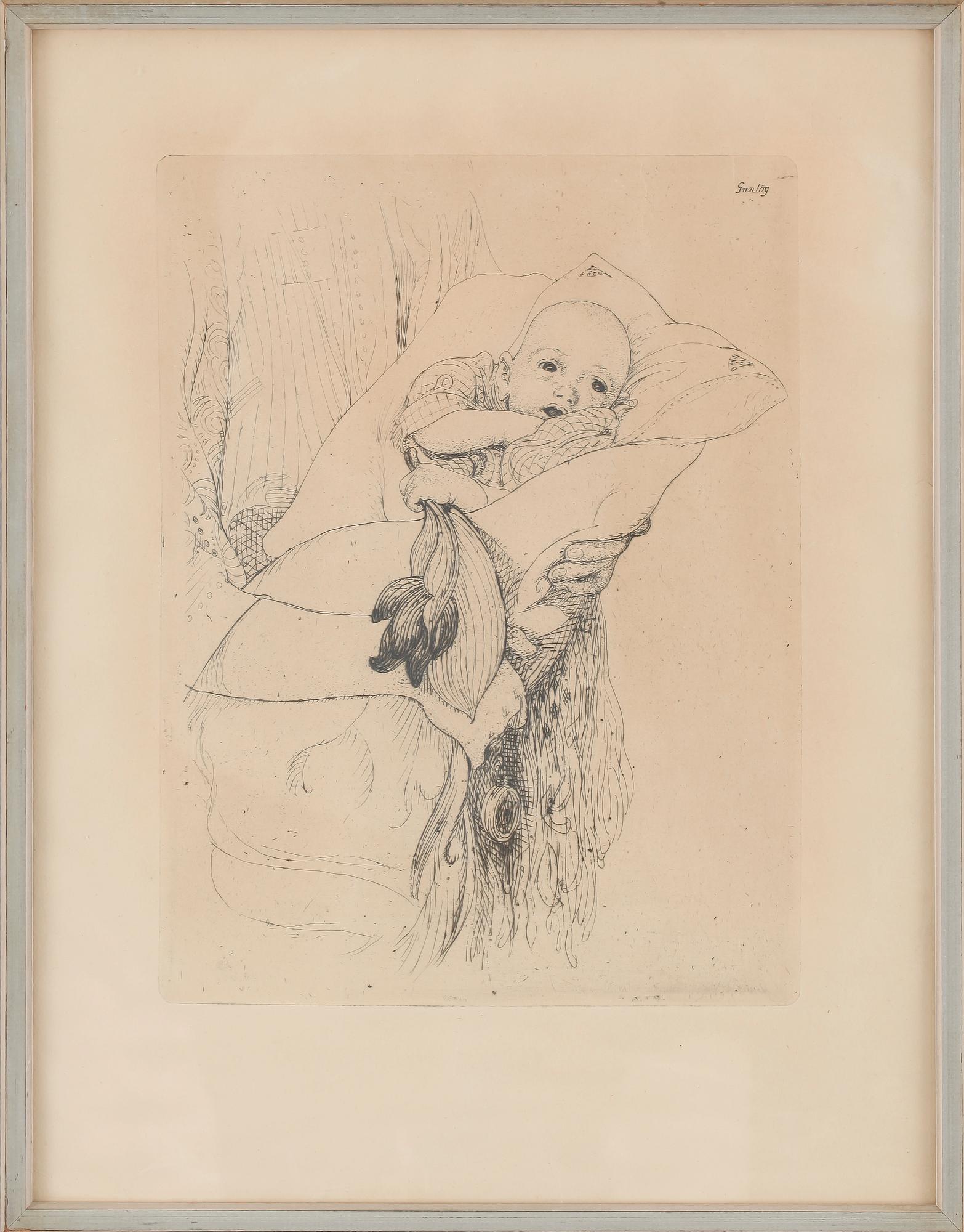 CARL LARSSON, etsning, ej signerad.