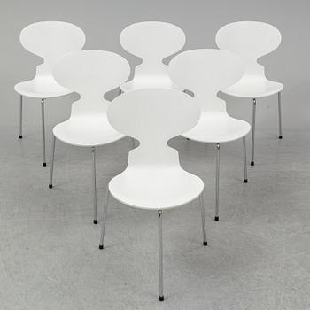 ARNE JACOBSEN, stolar, 6 st, "Myran", Fritz Hansen, Danmark, 2004.