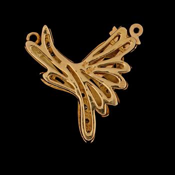 LÅS, 18k guld med åttkantslipade diamanter, utländska stämplar. Vikt 4 g.