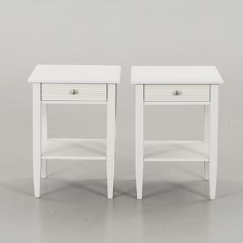 TWO BEDSIDE TABLES.