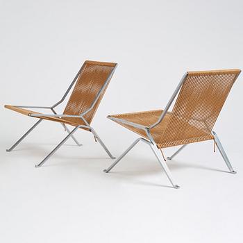 Poul Kjaerholm, fåtöljer ett par, "PK 25", The Element Chair, E Kold Christensen, Danmark ca 1962.