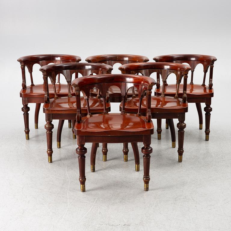 Six chairs, Nils Löfmark, Gothenburg, early 20th century.